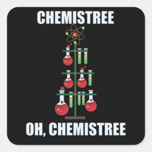 Oh Chemistream Weihnachts Chemie Lehrer Quadratischer Aufkleber