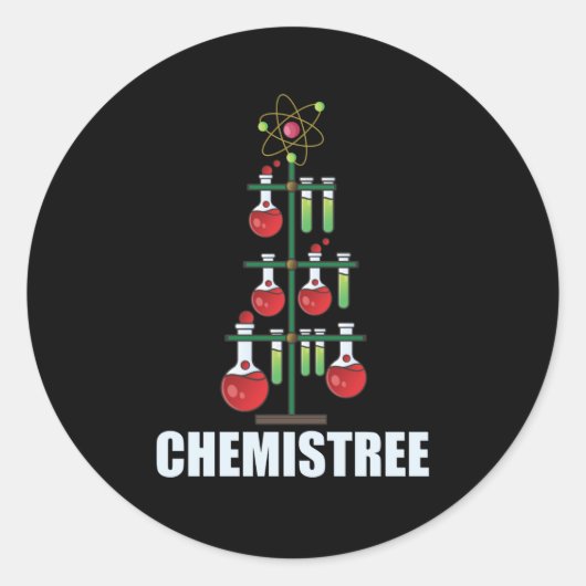 Oh Chemistream Weihnachts Chemie Lehrer Runder Aufkleber (Vorderseite)