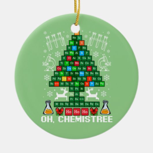 Oh Chemistream Weihnachtschemie Wissenschaft Perio Keramik Ornament (Vorne)