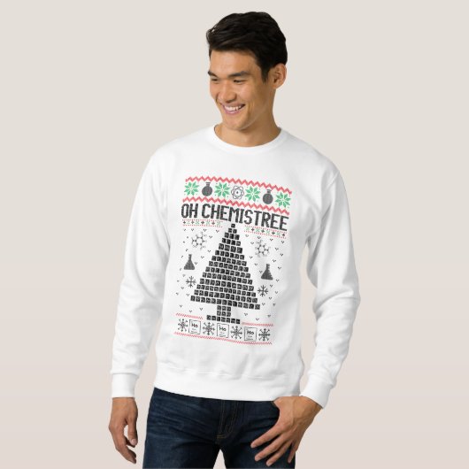 "Oh Chemistree" Chemie Weihnachtspuff Sweatshirt (Vorne ganz)