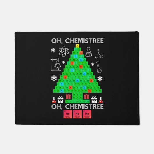Oh Chemistree Chemist Tree Funny Science Weihnacht Fußmatte (Vorderseite)