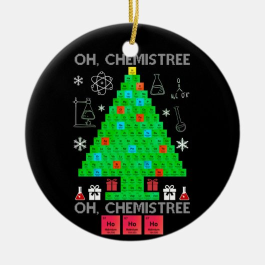 Oh Chemistree Chemist Tree Funny Science Weihnacht Keramik Ornament (Vorne)