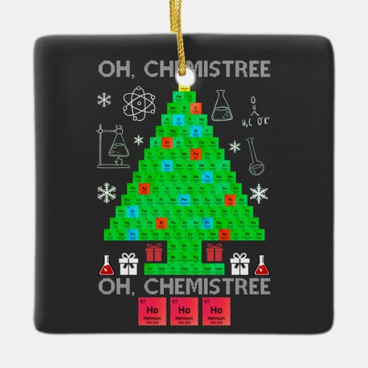 Oh Chemistree Chemist Tree Funny Science Weihnacht Keramikornament (Vorderseite)