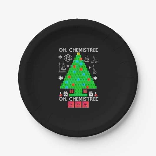 Oh Chemistree Chemist Tree Funny Science Weihnacht Pappteller (Vorderseite)