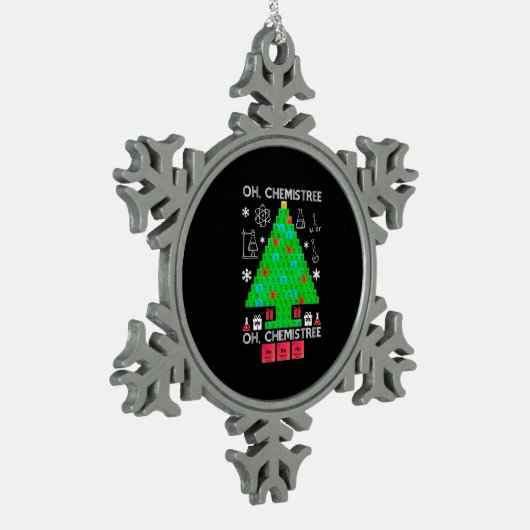 Oh Chemistree Chemist Tree Funny Science Weihnacht Schneeflocken Zinn-Ornament (Links)