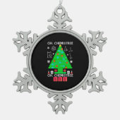 Oh Chemistree Chemist Tree Funny Science Weihnacht Schneeflocken Zinn-Ornament (Vorderseite)