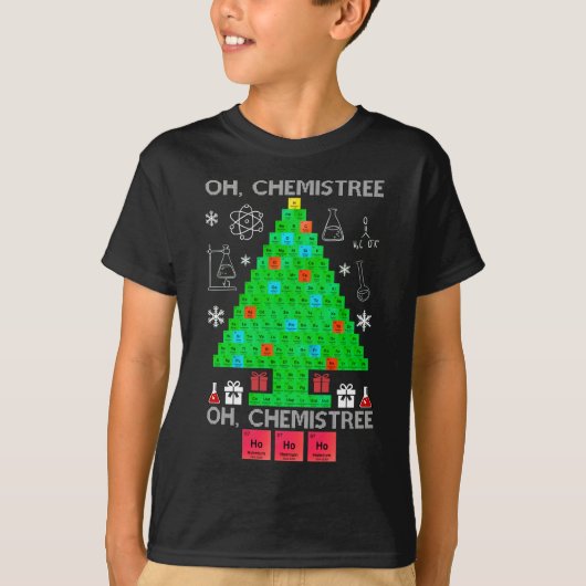 Oh Chemistree Chemist Tree Funny Science Weihnacht T-Shirt (Vorderseite)