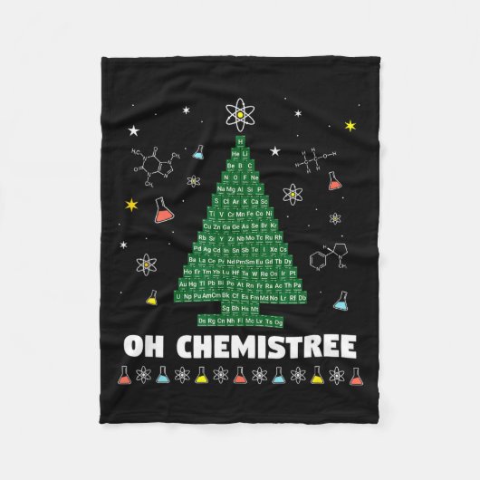Oh Chemistree Periodic Table Chemistry Christmas T Fleecedecke (Vorderseite)