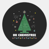 Oh Chemistree Periodic Table Chemistry Christmas T Runder Aufkleber (Vorderseite)