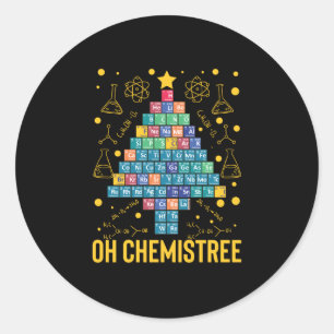 Oh Chemistree Science Christmas Tree Chemistry Runder Aufkleber