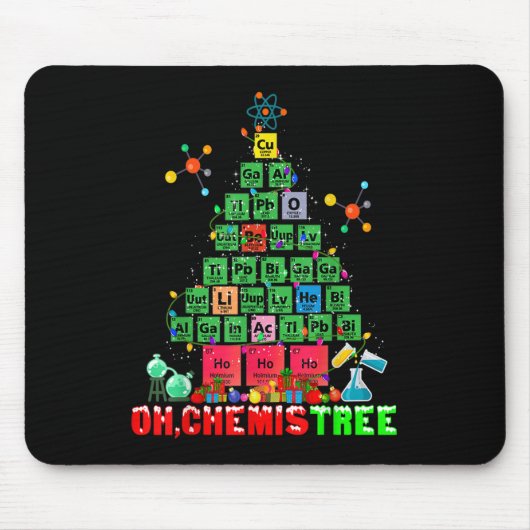 Oh Chemistree Weihnachtsbaum Xmas Lights Chemie Mousepad (Vorne)