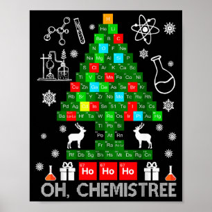 Oh Chemistree Wissenschaftler Chemisches Weihnacht Poster