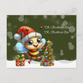 "Oh, Christmas BEE, Oh, Christmas BEE" Postkarte (Vorderseite)