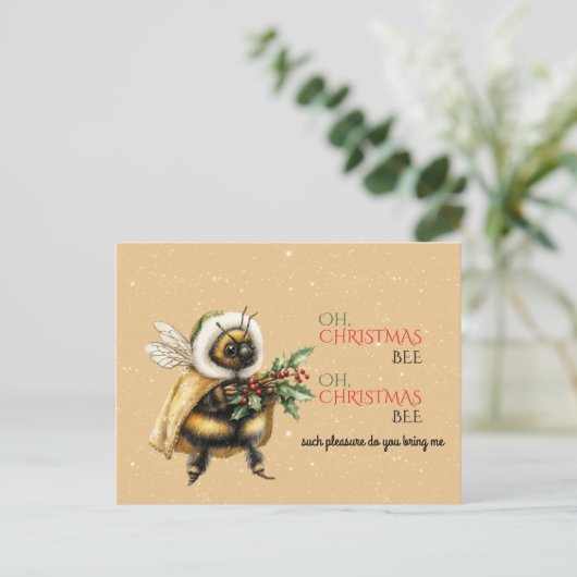 Oh, Christmas Bee, Oh, Christmas Bee Postkarte (Stehend Vorderseite)
