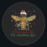 Oh Christmas Bee | Oh Christmas Bee Runder Aufkleber<br><div class="desc">Oh Christmas Bee | Oh Christmas Bee</div>