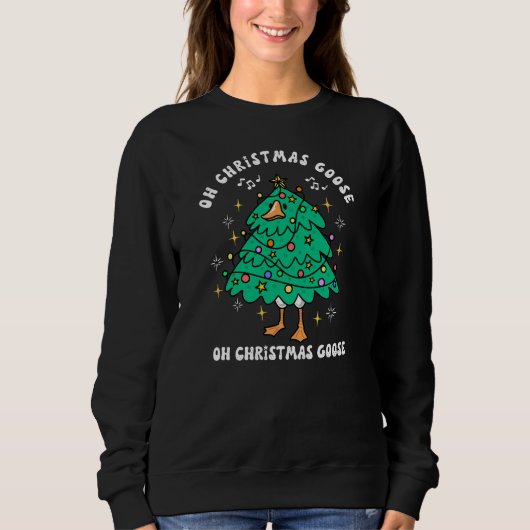Oh Christmas Goose Funny Holiday Sweatshirt (Vorderseite)