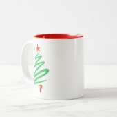 Oh Christmas Green Red Tree Mug Zweifarbige Tasse (Vorderseite Links)