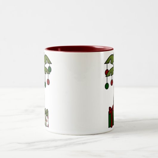 Oh Christmas Palm Tree Zweifarbige Tasse (Mittel)