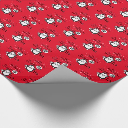 Oh Christmas Tea Penguin Lover - Tea Drinker Geschenkpapier (Ecke)