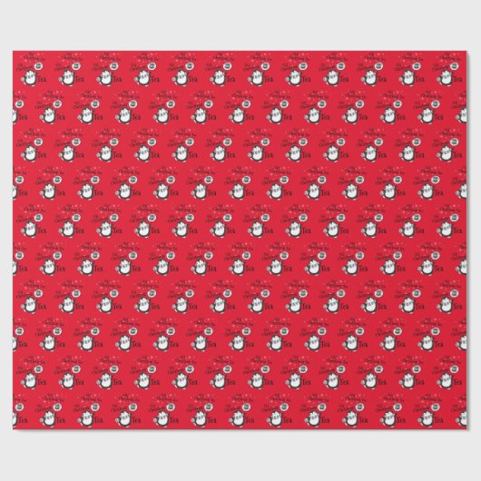Oh Christmas Tea Penguin Lover - Tea Drinker Geschenkpapier (Flach)