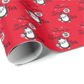 Oh Christmas Tea Penguin Lover - Tea Drinker Geschenkpapier (Rolleneckpunkt)