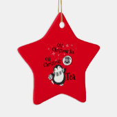 Oh Christmas Tea Penguin Lover - Tea Drinker Keramik Ornament (Rechts)