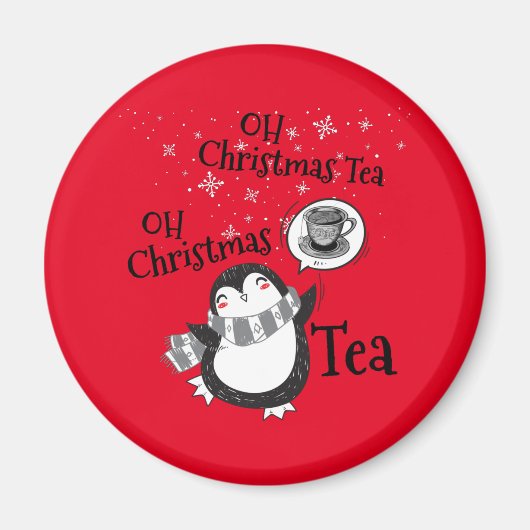 Oh Christmas Tea Penguin Lover - Tea Drinker Magnet (Vorne)