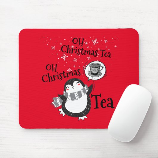 Oh Christmas Tea Penguin Lover - Tea Drinker Mousepad (Mit Mouse)