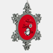 Oh Christmas Tea Penguin Lover - Tea Drinker Schneeflocken Zinn-Ornament (Links)
