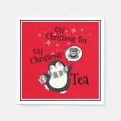 Oh Christmas Tea Penguin Lover - Tea Drinker Serviette (Vorderseite)