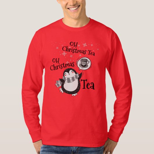 Oh Christmas Tea Penguin Lover - Tea Drinker T-Shirt (Vorderseite)