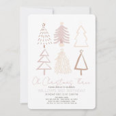 Oh Christmas Three Boho Pink Trees 3rd Birthday Einladung (Vorderseite)