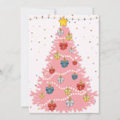 Oh Christmas Three Pink Girl 3rd Birthday Einladung (Rückseite)