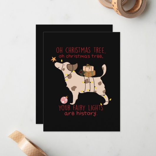 Oh Christmas Tree Bark Humbug Mitteilungskarte (Vorderseite/Rückseite Beispiel)