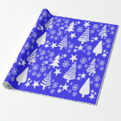 Oh Christmas Tree Blue Packpapier (Ungerollt)