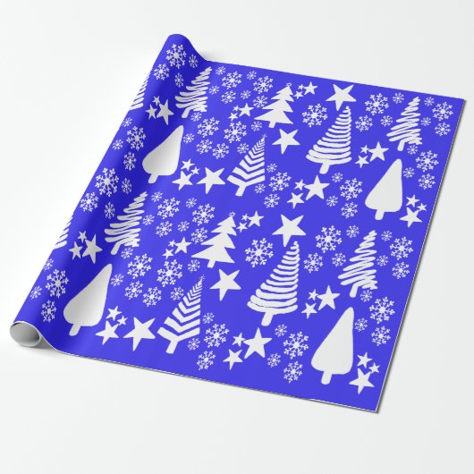 Oh Christmas Tree Blue Packpapier (Ungerollt)