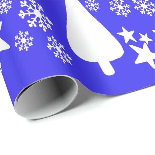 Oh Christmas Tree Blue Packpapier (Rolleneckpunkt)