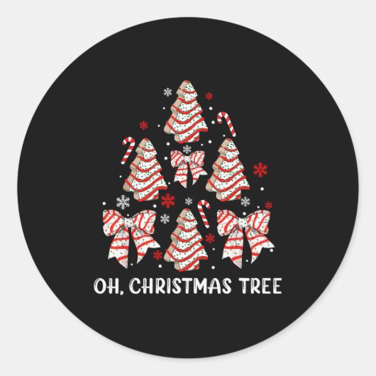 Oh Christmas Tree Cakes Debbie Becky Jen Cake Love Runder Aufkleber (Vorderseite)