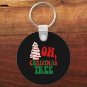 Oh Christmas Tree Cakes Debbie Becky Jen Groovy Re Schlüsselanhänger (Vorderseite)