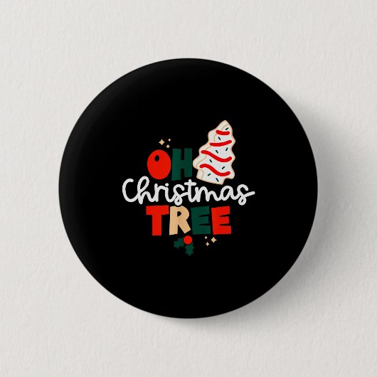 Oh Christmas Tree Cakes Debbie Funny Christmas Sna Button (Vorderseite)