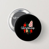 Oh Christmas Tree Cakes Debbie Funny Christmas Sna Button (Vorne & Hinten)