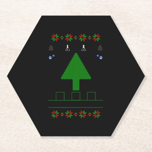 Oh Christmas Tree Chemist schwarz Untersetzer (Vorderseite)