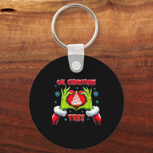 Oh Christmas Tree Debbie Cake Lovers Funny Holiday Schlüsselanhänger (Vorderseite)