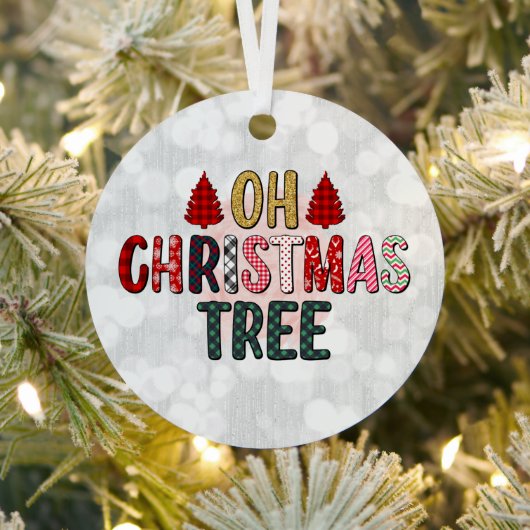 Oh Christmas Tree Kariert Word Art Ornament Aus Metall (InSitu)
