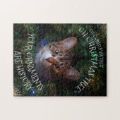 Oh Christmas Tree Mischievous Grin Kitty Funny Cat Puzzle (Horizontal)