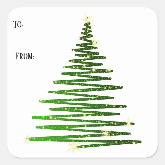 Oh Christmas Tree Square Sticker Weihnachtsmarken (Vorderseite)