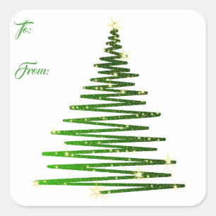 Oh Christmas Tree Square Sticker Weihnachtsmarken