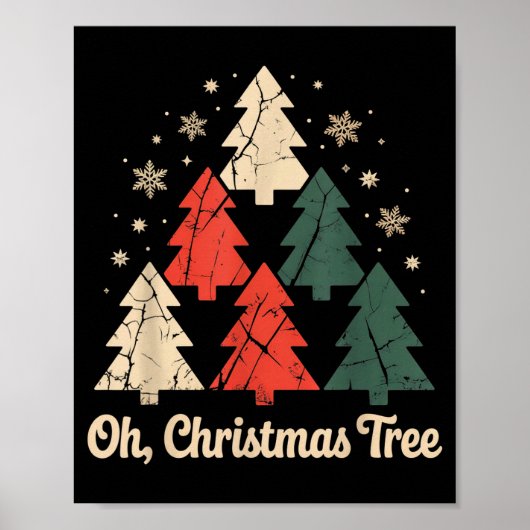 Oh Christmas Tree Star Snow Xmas Holiday Carol The Poster (Vorne)