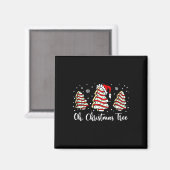 Oh Christmas Tree Weihnachtsmannmütze Cakes Debbie Magnet (Vorderseite/Rückseite)