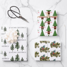 Oh Christmas Trio Wrapping Paper Sheets Geschenkpapier Set